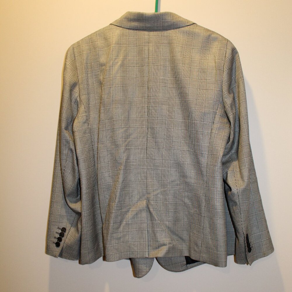 Talbots Plaid Fully-Lined Double-Button Blazer - … - image 2